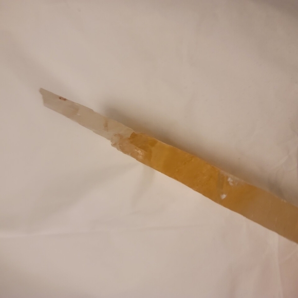 Raw Golden Phantom Selenite Gypsum Crystal Wand Slice With Limonite 0.181lb - Picture 9 of 11